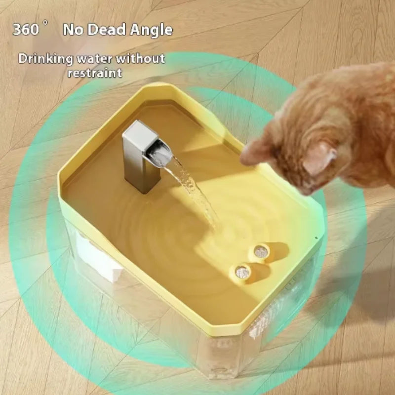 Cat Water Fountain Auto Filter Transparent Drinker USB Anti-Dry Burning Recirculate Filtering Water Dispenser with Pump