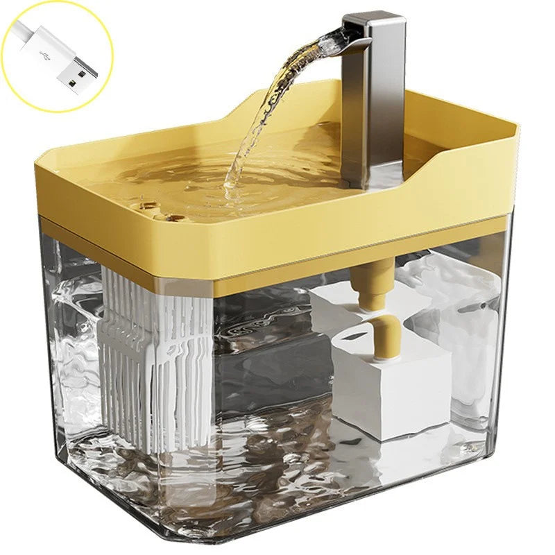 Cat Water Fountain Auto Filter Transparent Drinker USB Anti-Dry Burning Recirculate Filtering Water Dispenser with Pump
