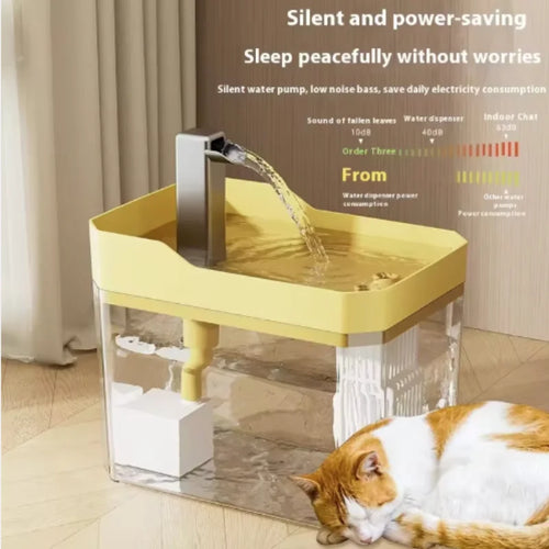 Cat Water Fountain Auto Filter Transparent Drinker USB Anti-Dry Burning Recirculate Filtering Water Dispenser with Pump